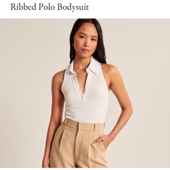 Bundle of two Abercrombie & Fitch ribbed polo bodysuits - Picture 2 of 7